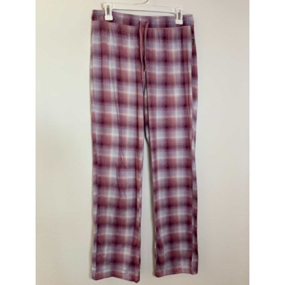 Eddie Bauer Sleepwear Womens Medium Purple Plaid Pajama Pants Lounge Drawstring